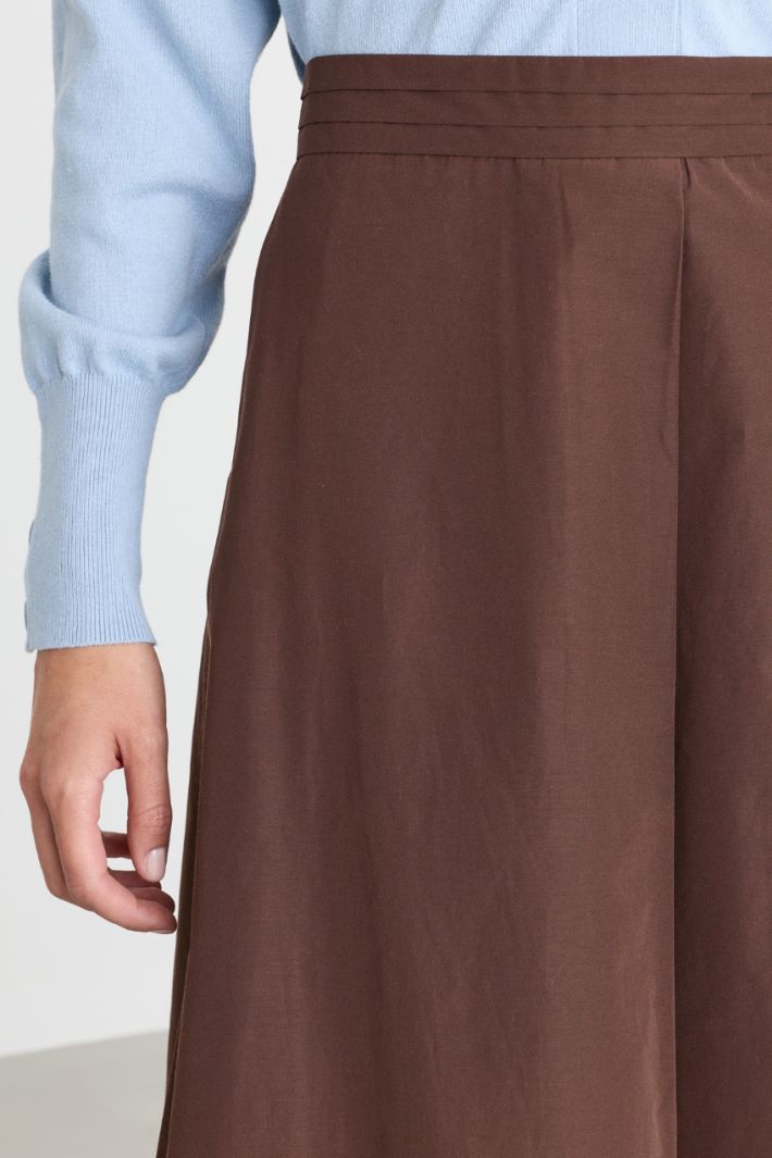 Taffeta midi skirt - BROWN - Intrend - 3