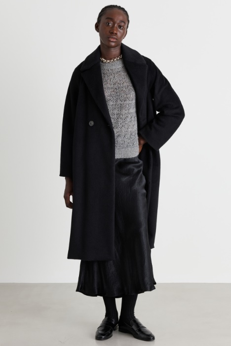 Flowing crinkled satin skirt - Intrend
