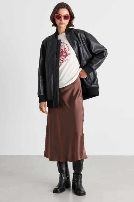 Satin midi skirt - Intrend