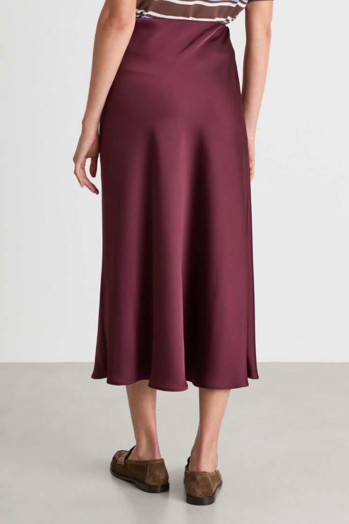 Satin midi skirt - BORDEAUX - Intrend - 4