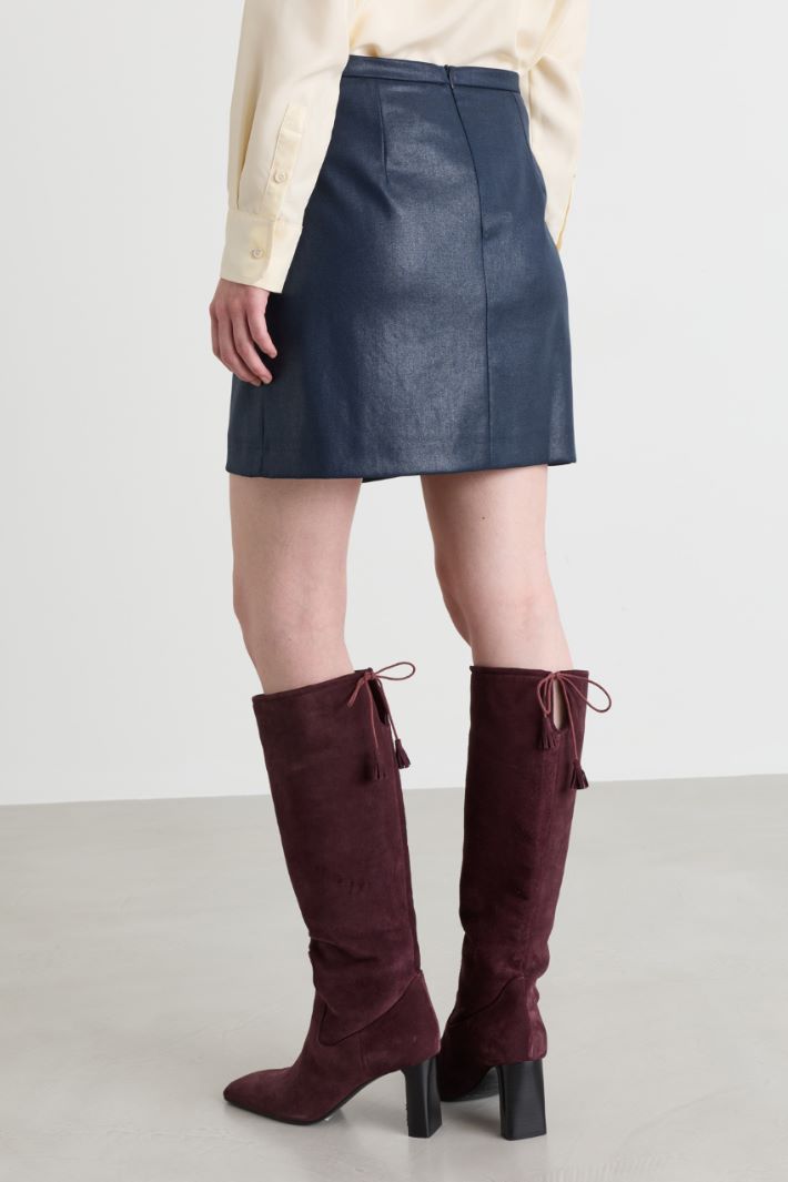 Short mock wrap skirt - BLUE - Intrend - 4
