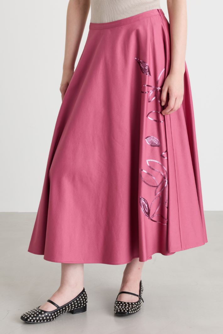 Sequin-embroidered skirt - PINK - Intrend - 2