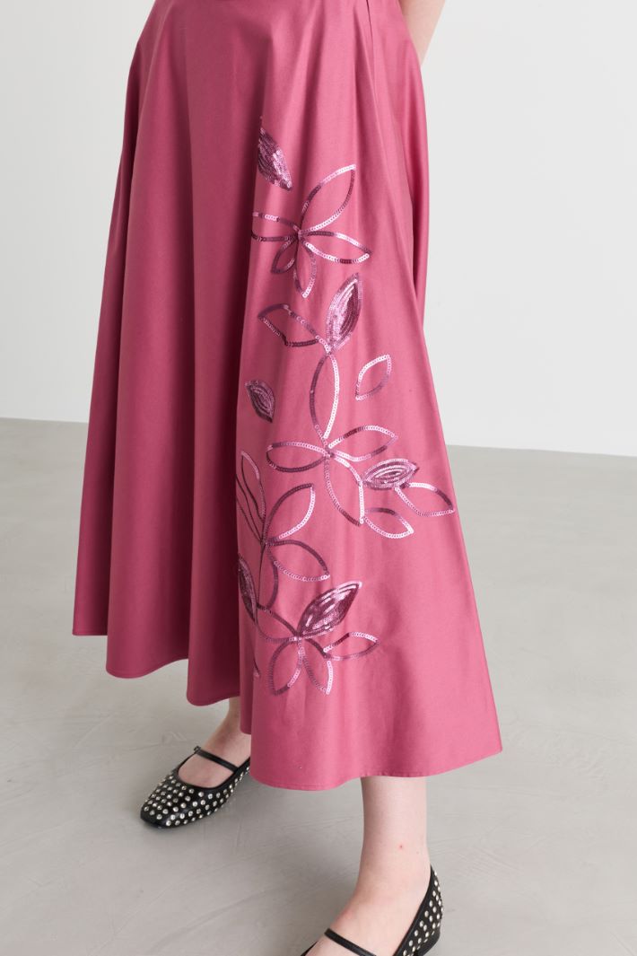 Sequin-embroidered skirt - PINK - Intrend - 3