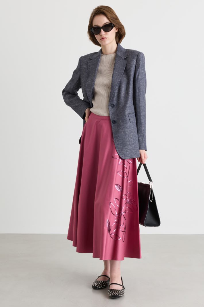 Sequin-embroidered skirt - PINK - Intrend