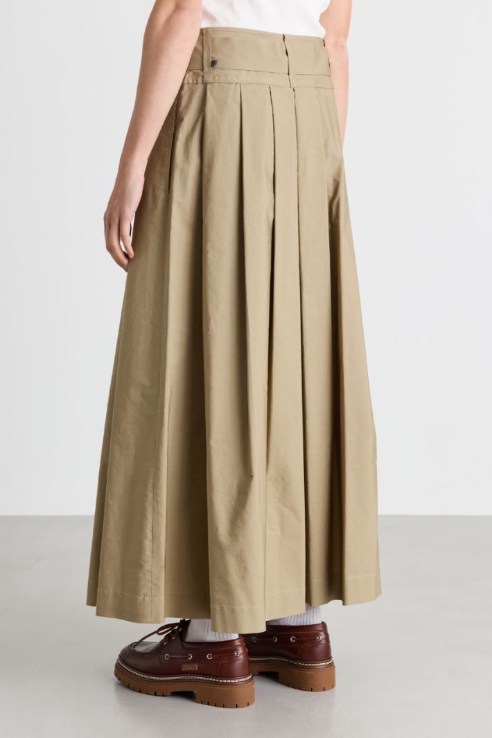 Gonna a pieghe in popeline - BEIGE - Intrend - 4
