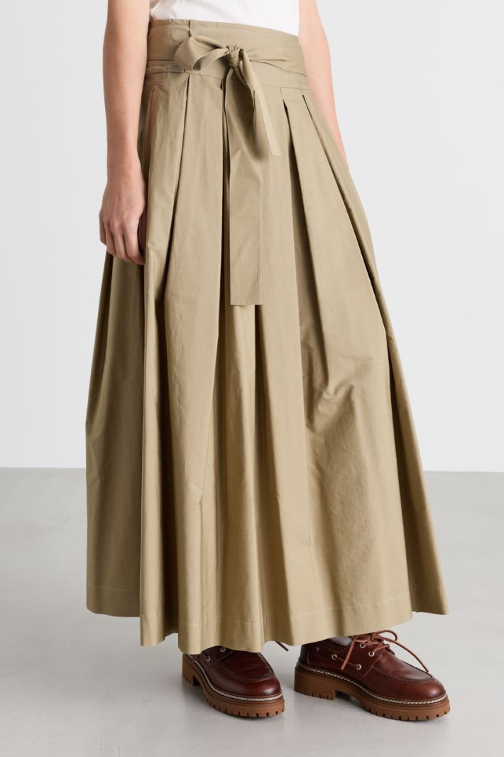 Gonna a pieghe in popeline - BEIGE - Intrend - 2