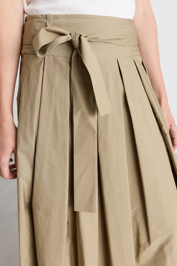 Gonna a pieghe in popeline - BEIGE - Intrend - 3