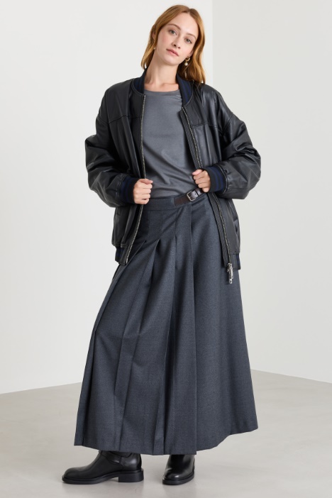 Wool Flannel Wrap Skirt - Intrend