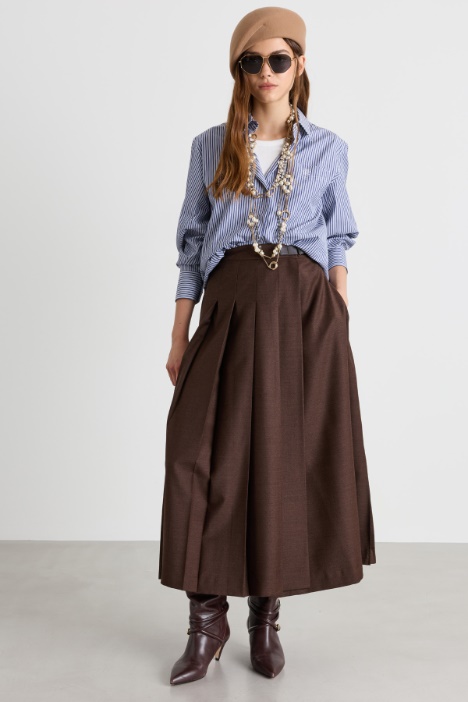 Wool Flannel Wrap Skirt - Intrend