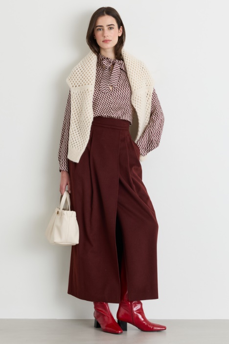 Long Camel Hair Skirt - Intrend