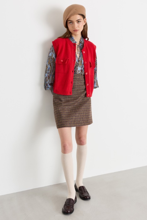 Short houndstooth skirt - Intrend