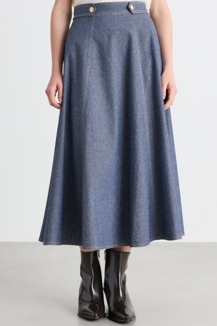 Denim-effect skirt - LIGHT BLUE - Intrend - 2