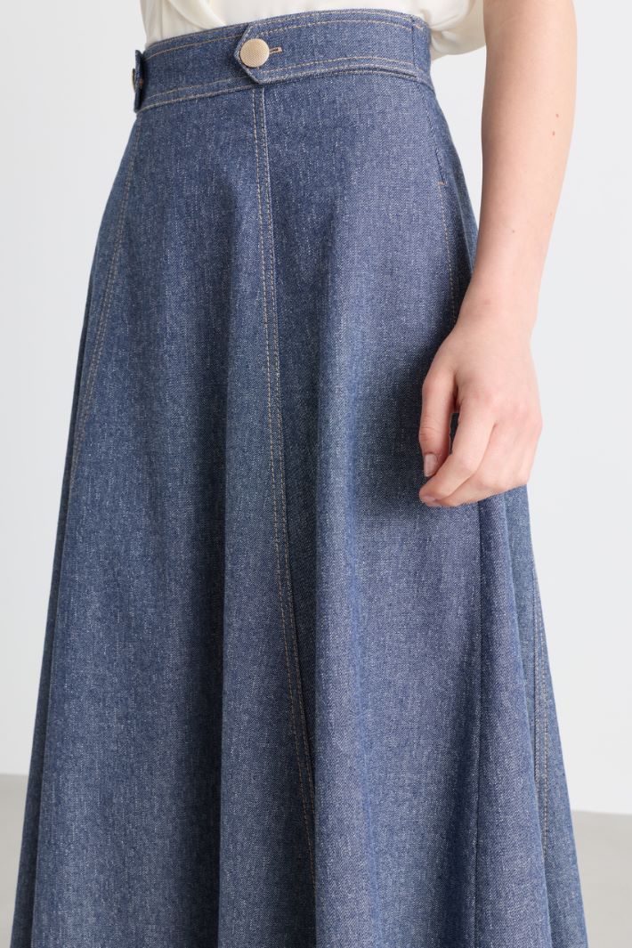 Denim-effect skirt - LIGHT BLUE - Intrend - 3
