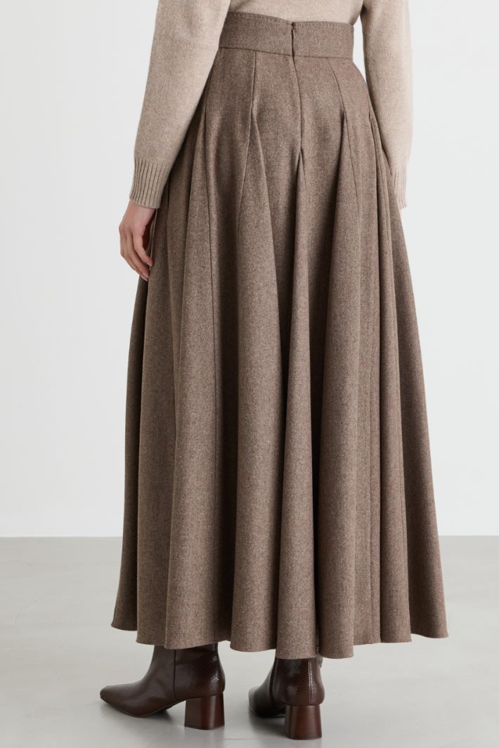 A-line felt skirt - CAMEL - Intrend - 4