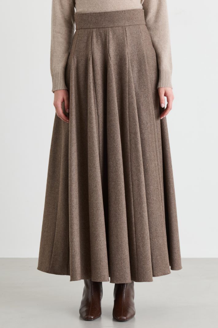A-line felt skirt - CAMEL - Intrend - 2