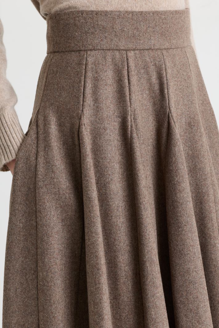 A-line felt skirt - CAMEL - Intrend - 3