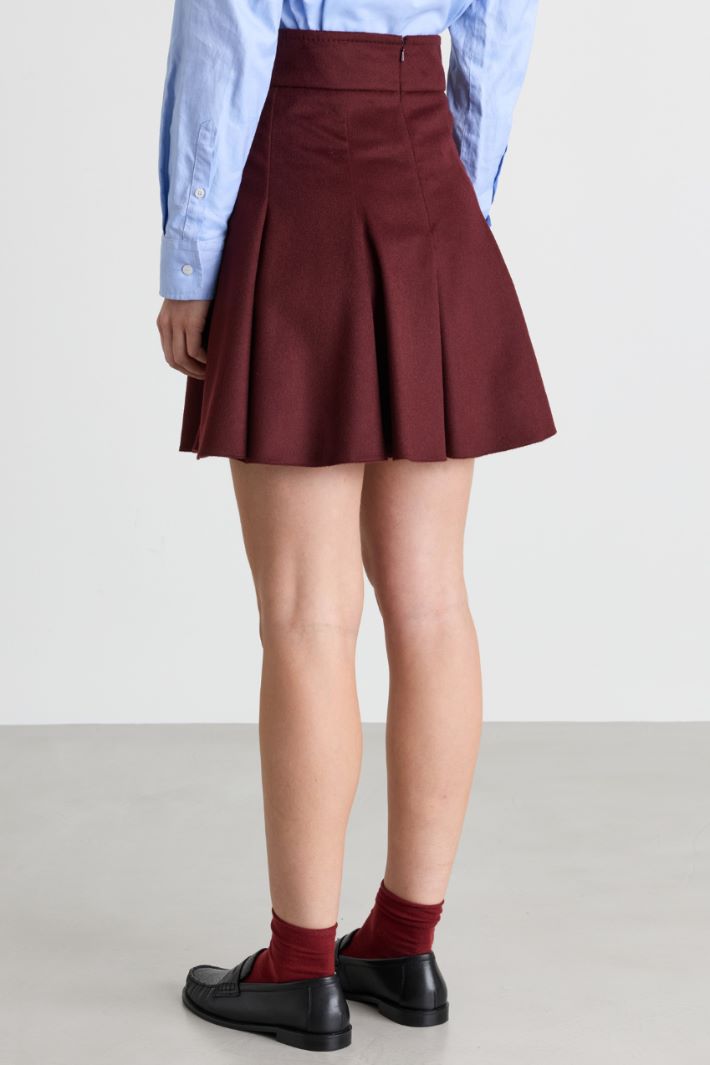 Camel Drap Miniskirt - BORDEAUX - Intrend - 4
