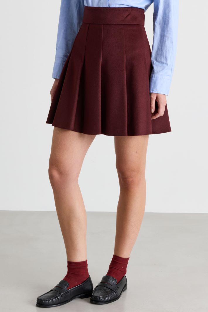 Camel Drap Miniskirt - BORDEAUX - Intrend - 2