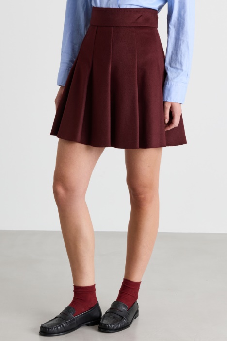 Minigonna in drap di cammello