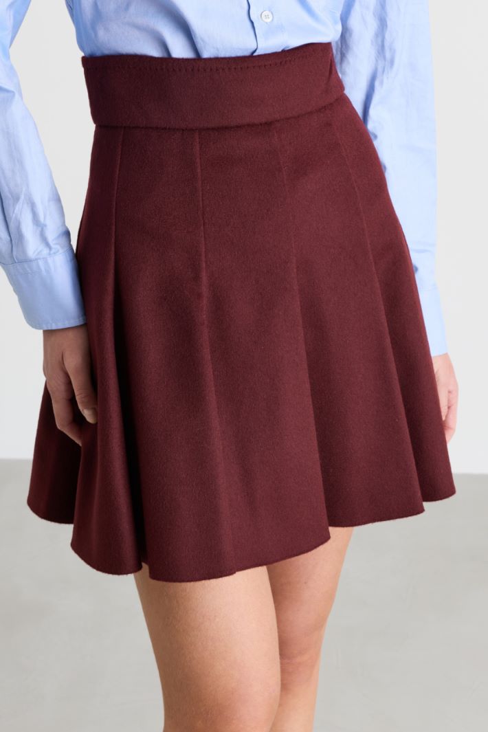 Camel Drap Miniskirt - BORDEAUX - Intrend - 3