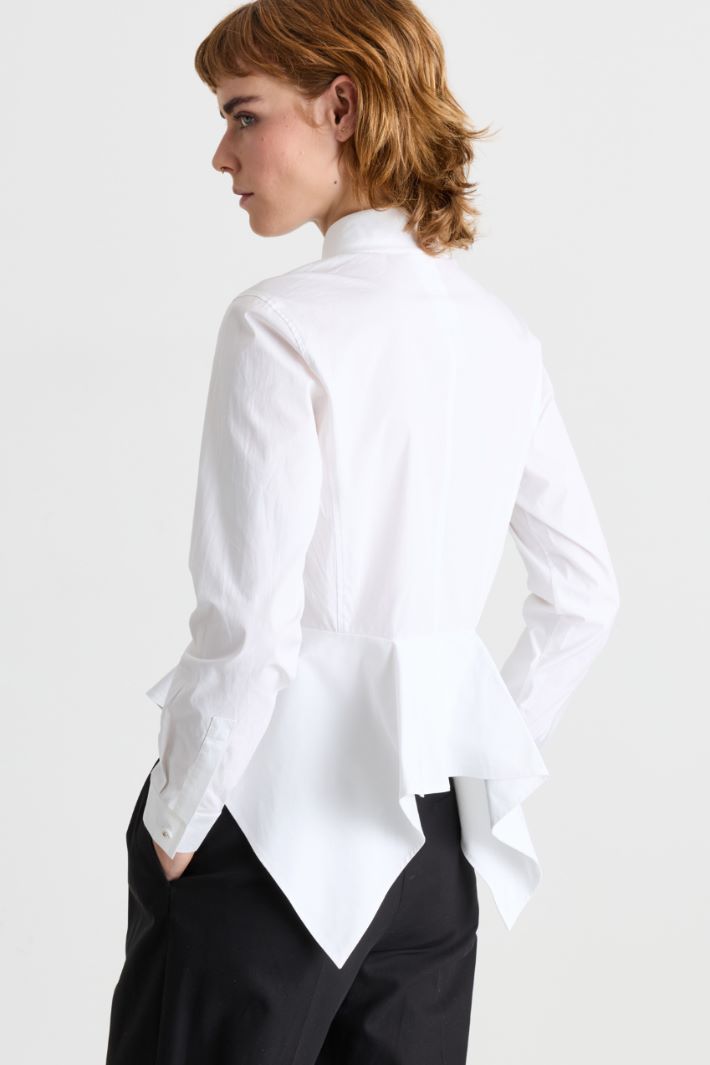 Camicia in popeline con peplo - BIANCO - Intrend - 4