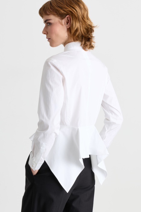 Camicia in popeline di cotone con peplo