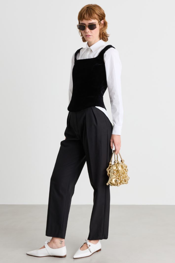 Camicia in popeline con peplo - BIANCO - Intrend