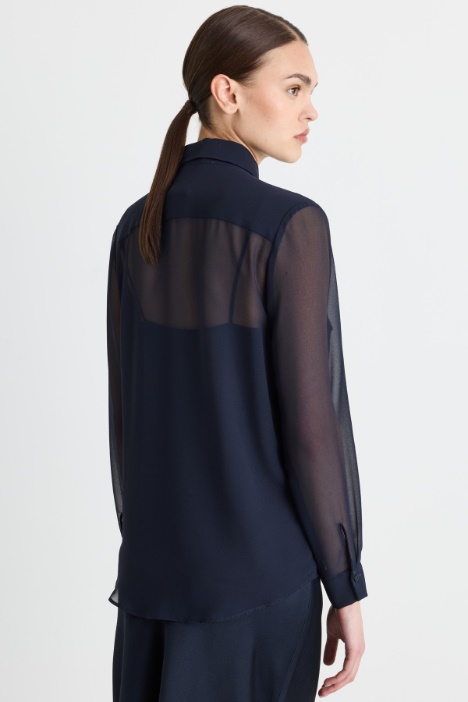 Camicia in georgette ricamata