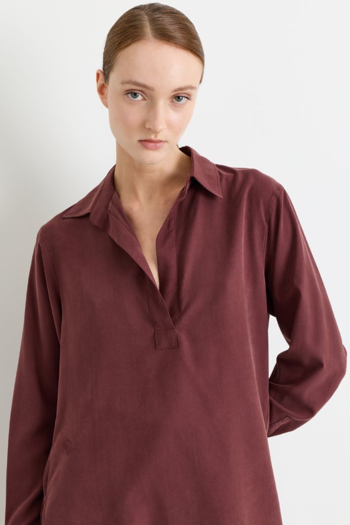 Camicia in tela - BORDEAUX - Intrend - 3