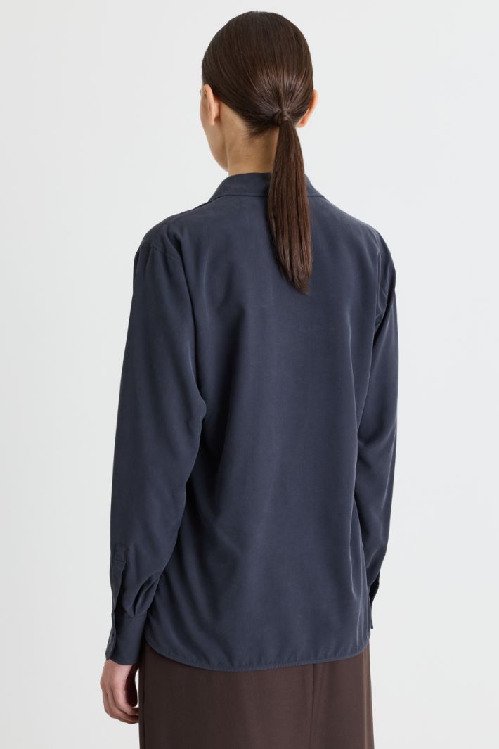 Camicia in tela - BLU - Intrend - 4