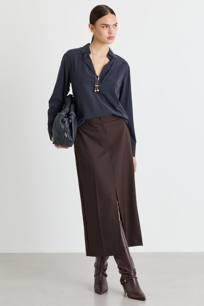 Camicia in tela - BLU - Intrend