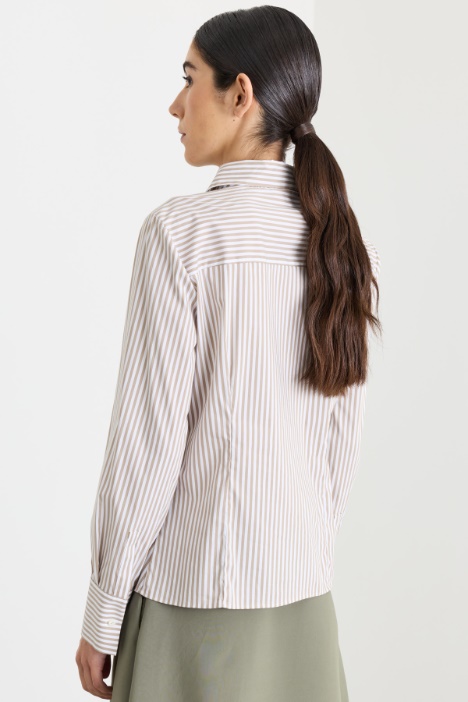 Camicia aderente in popeline