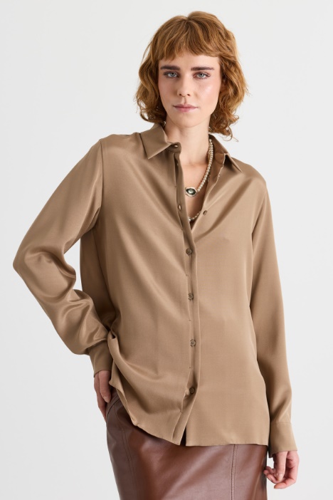 Stretch-silk cady shirt - Intrend