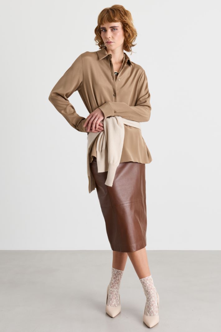 Camicia in cady - CAMMELLO - Intrend