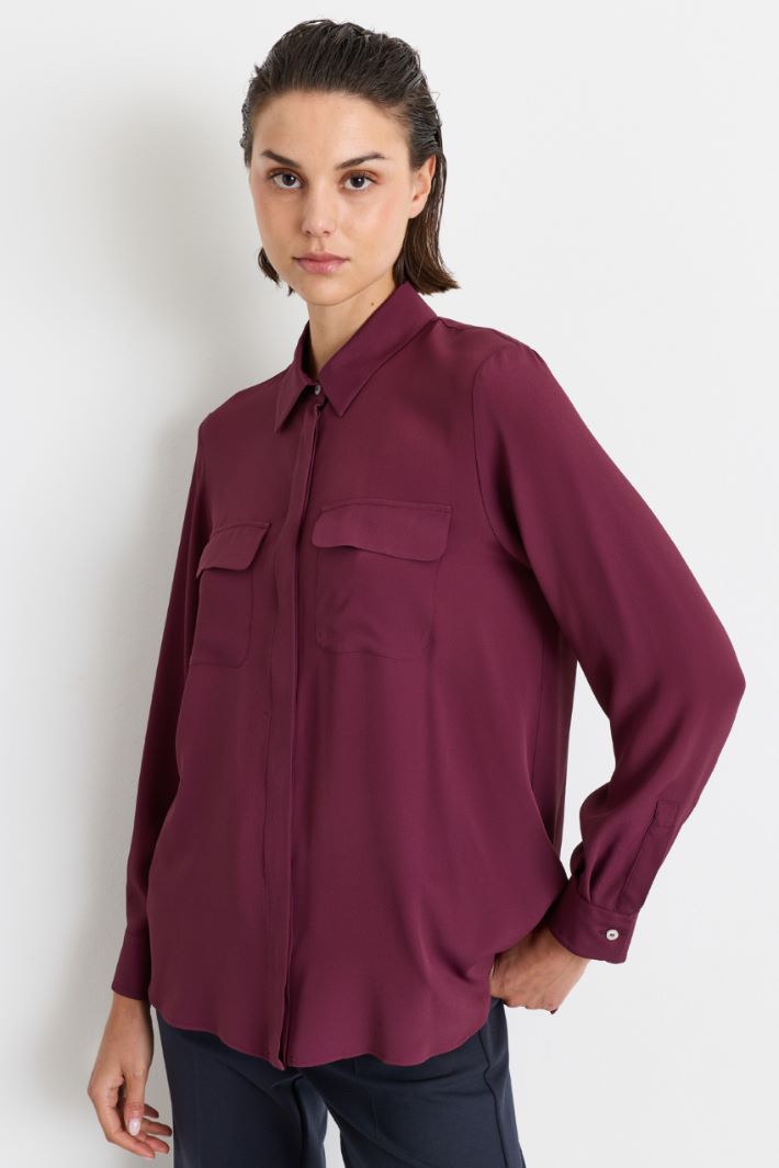 Camicia con tasche - BORDEAUX - Intrend - 2