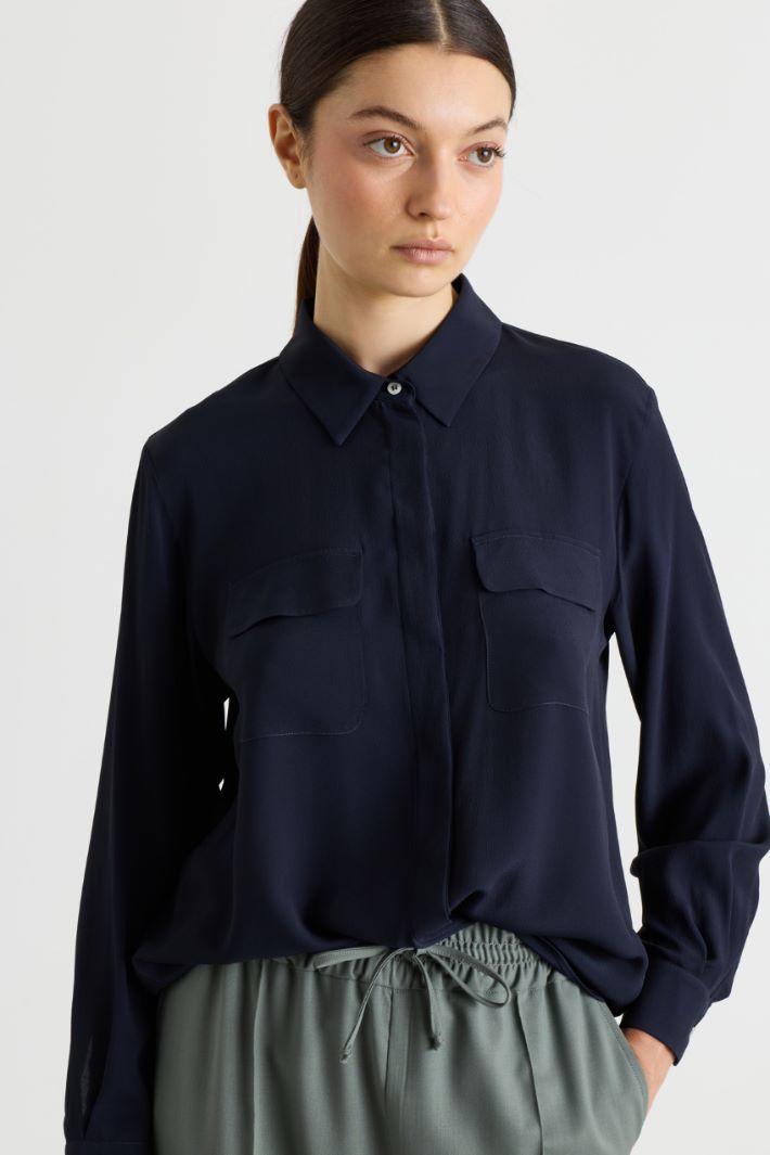 Chest Pocket Shirt - BLUE - Intrend - 2