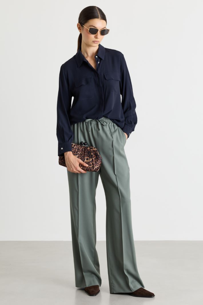 Chest Pocket Shirt - BLUE - Intrend