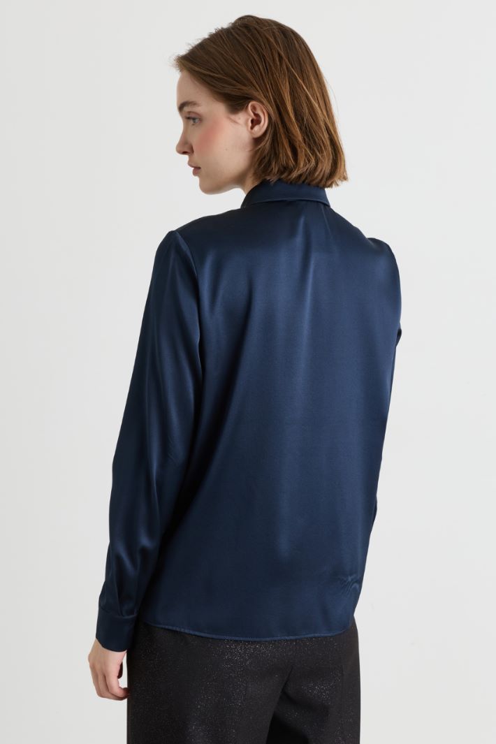 Blusa in raso - BLU - Intrend - 4
