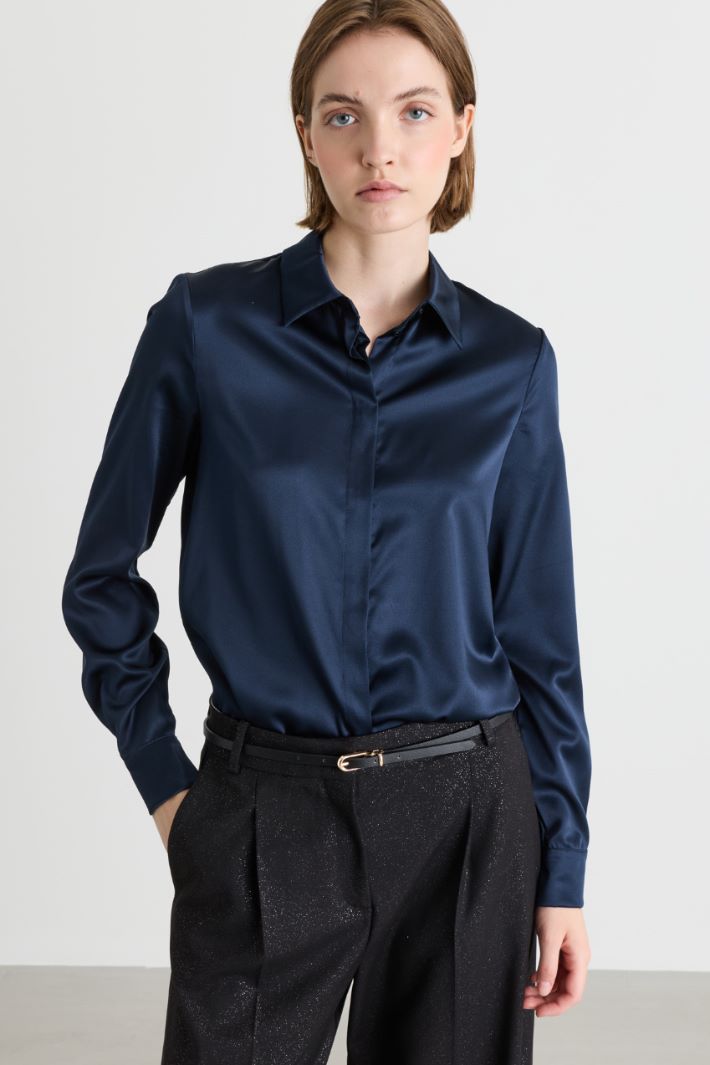 Blusa in raso - BLU - Intrend - 2