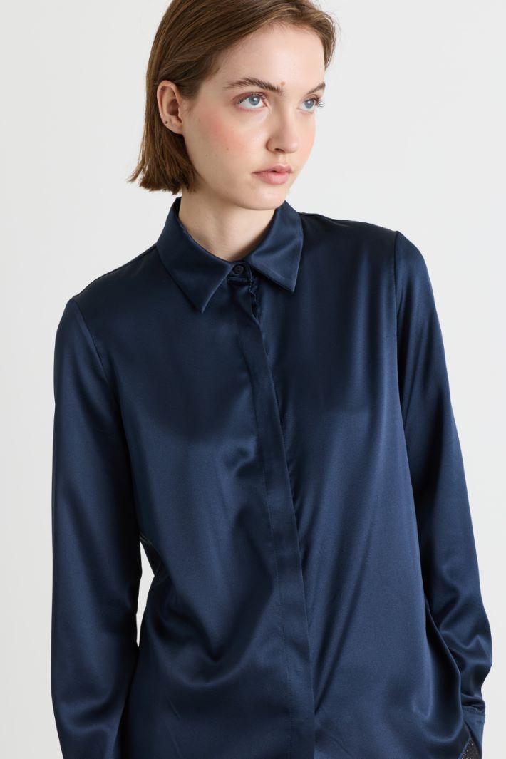 Blusa in raso - BLU - Intrend - 3