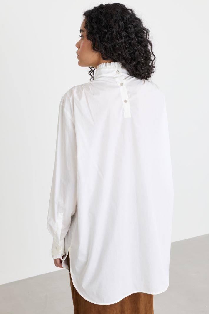 Blusa con collo alto - BIANCO - Intrend - 4
