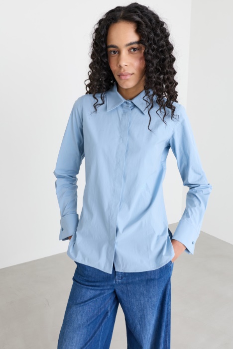 Camicia in popeline stretch - Intrend