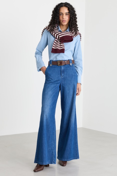 Hemdbluse aus Stretch-Popeline - Intrend