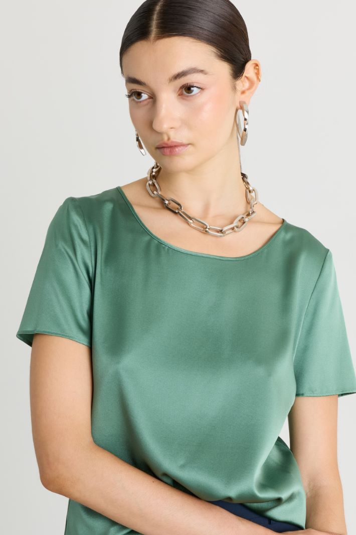 Satin top - GREEN - Intrend - 3