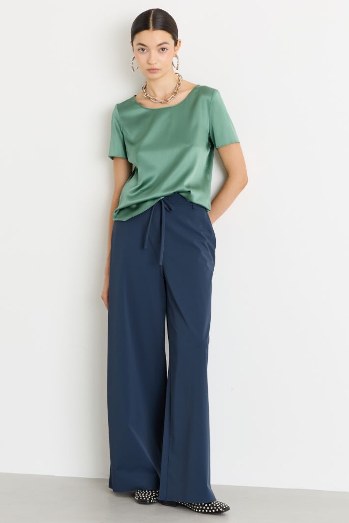 Satin top - GREEN - Intrend