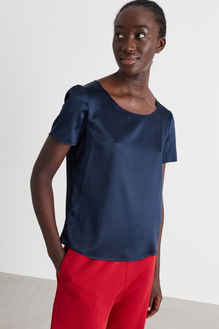 Satin top - BLUE - Intrend - 2