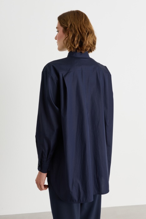 Camicia asimmetrica in tela di cotone