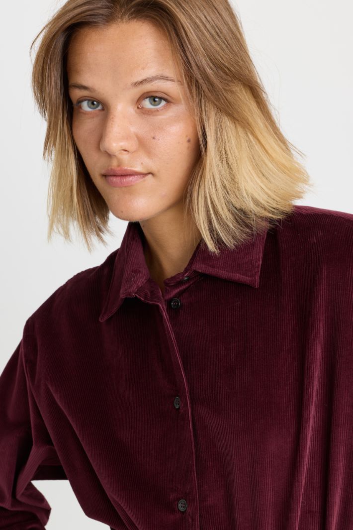 Body a camicia in velluto - BORDEAUX - Intrend - 3