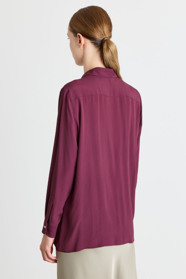 Blusa ampia in crepe - BORDEAUX - Intrend - 4