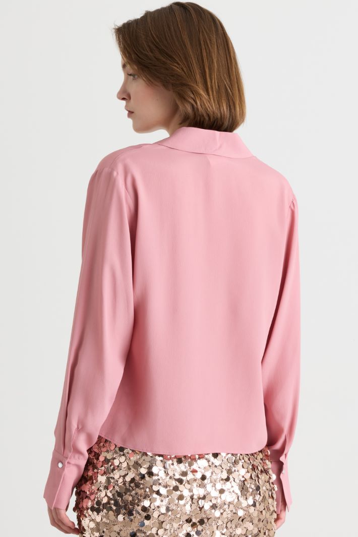 Blusa in raso opaco - ROSA - Intrend - 4